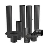 Tuyaux de poêle épais 130 mm noir
