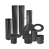 Tuyaux de poêle épais 200 mm noir