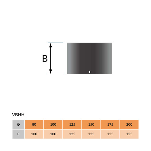 Adaptateur femelle-femelle emaillé noir mat Ø 125mm.