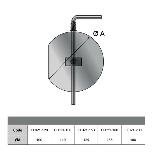 Clé de tirage gris Ø 130mm - Dessin géométrique