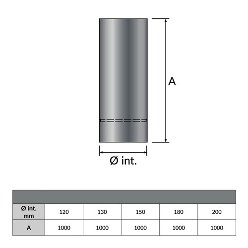 Elément 100 cm + anneau de condensation Ø 150 mm - Dessin géométrique