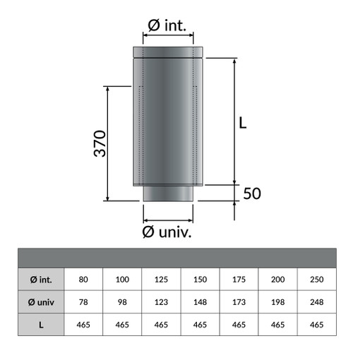 Elèment 50 cm connexion simple double par emboitement Convesa premium Ø 100mm - Dessin géométrique Elèment 50 cm connexion simple double par emboitement Convesa premium Ø 100mm - Dessin géométrique