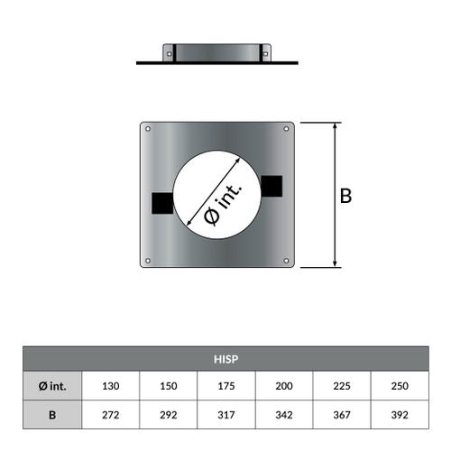 Inox support plancher pour SP 150 mm et DP 100 mm