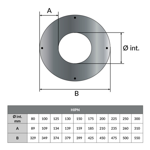 Enjoliveur pour simple paroi 130 mm et double paroi 80 mm