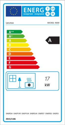 Cheminée encastrable - Lacunza Nickel 1000 17kW - Étiquette énergétique