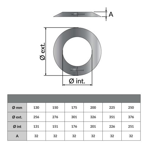 Col de solin anti-pluie pour 175 mm noir mat - Dessin géométrique