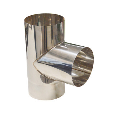 Tuyau de poêles té 90° femelle Ø 100 mm acier inoxydable
