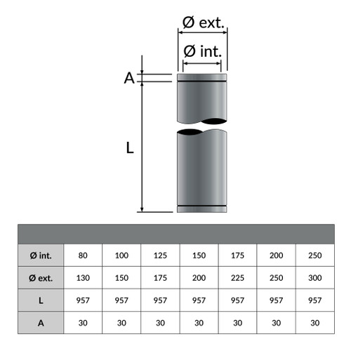 Elèment 100 cm Convesa premium Ø 80mm noir mat - Dessin géométrique
