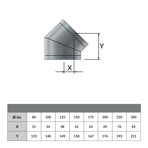 Coude 45° Convesa premium Ø 80mm noir mat - Dessin géométrique