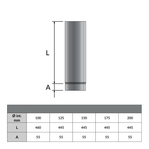 Tuyau de poêles 50 cm acier inoxydable Ø 150mm - Dessin géométrique