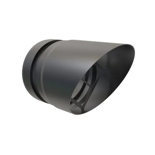 Tuyau de poêle Embout horizontal emaillé noir mat ø 100mm