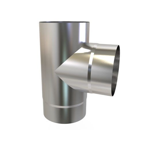 Tuyau de poêles té 90° Ø 125 mm acier inoxydable