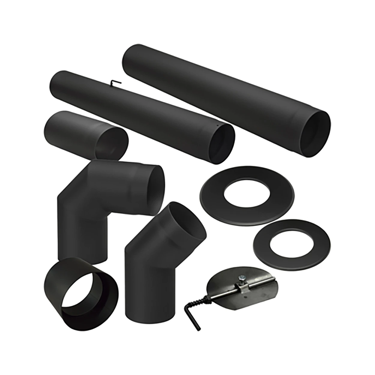 Tuyaux de poêle épais 180 mm noir