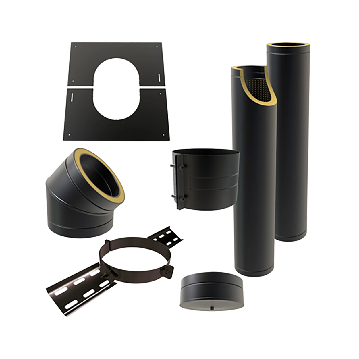 Conduits isolés premium 175 mm noir