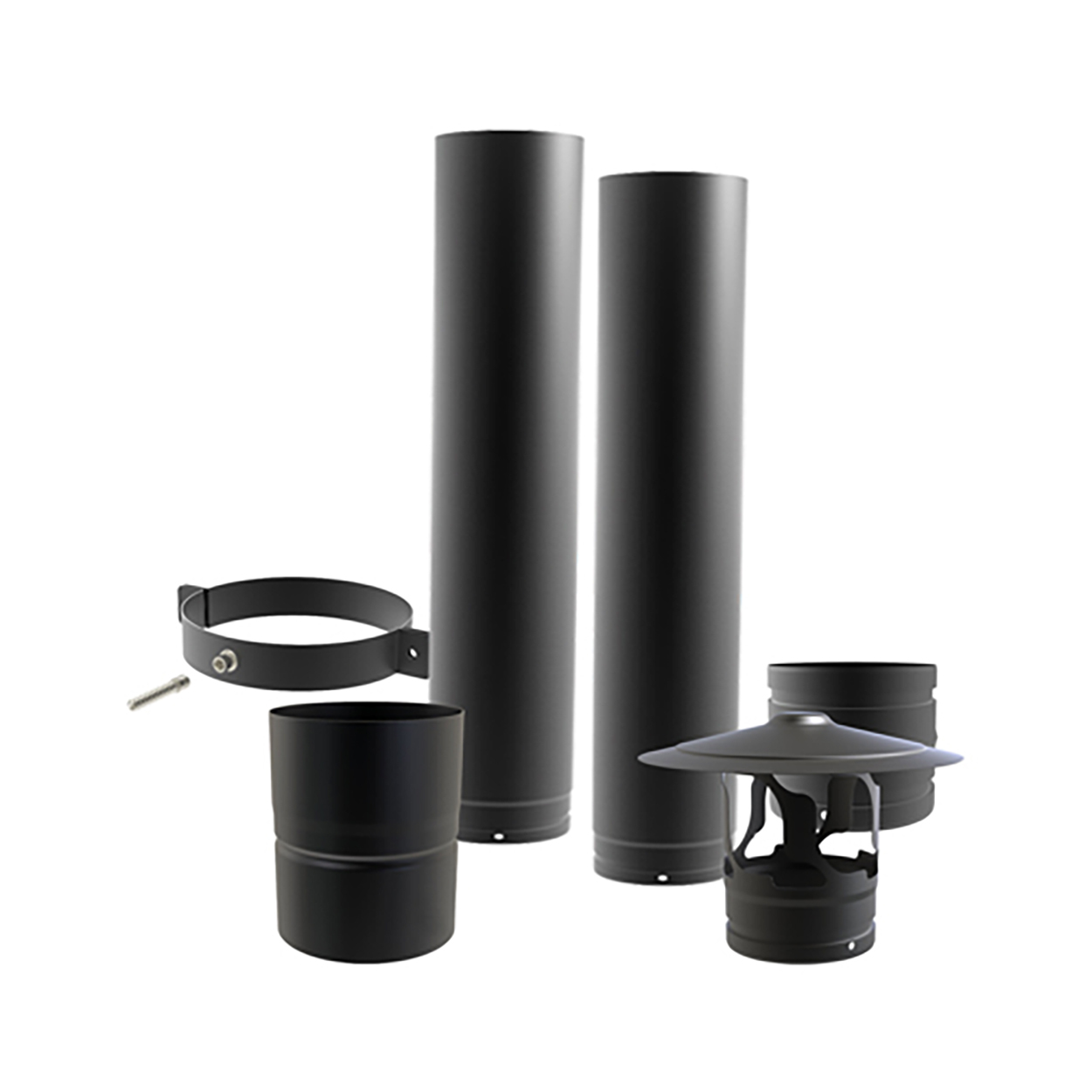 Tuyaux émaillés noir mat 200 mm