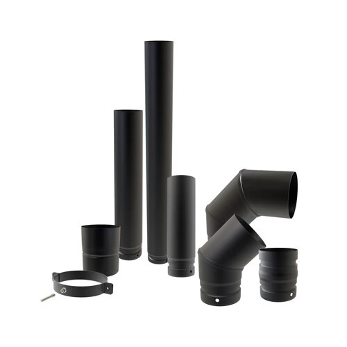 Tuyaux émaillés noir mat 80 mm