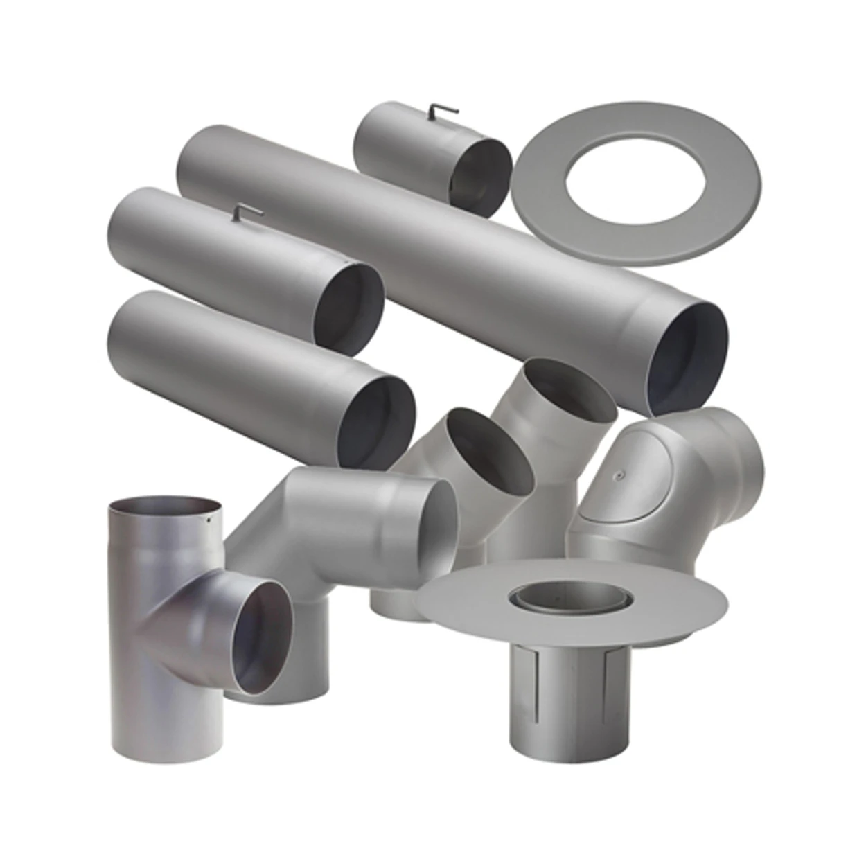 Tuyaux de poêle épais 130 mm gris