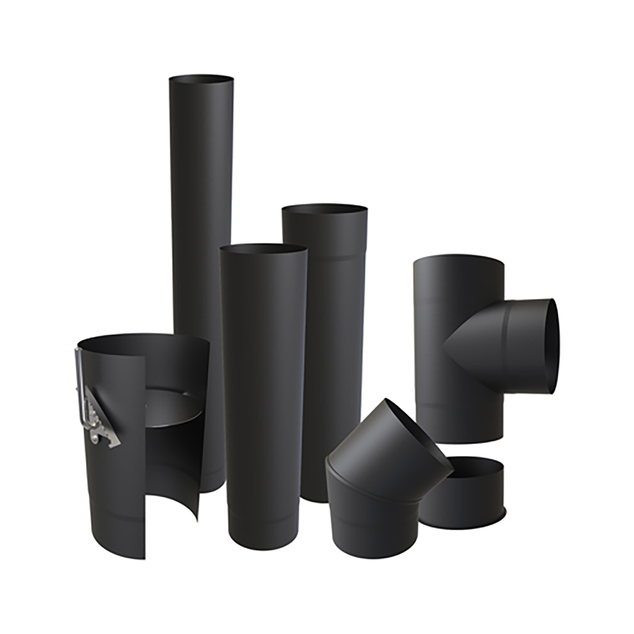 Simple paroi 125 mm inox noir