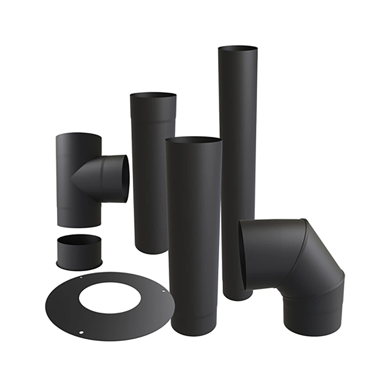 Simple paroi 150 mm inox noir