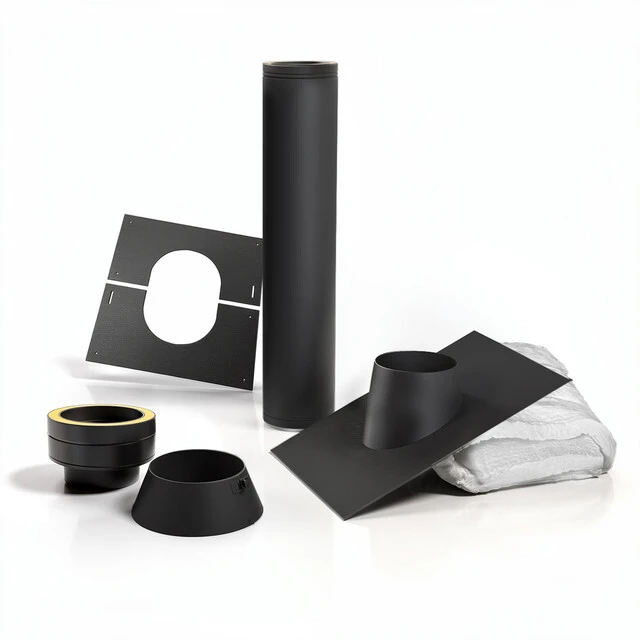 Kits de traversée de toit noir 180 mm