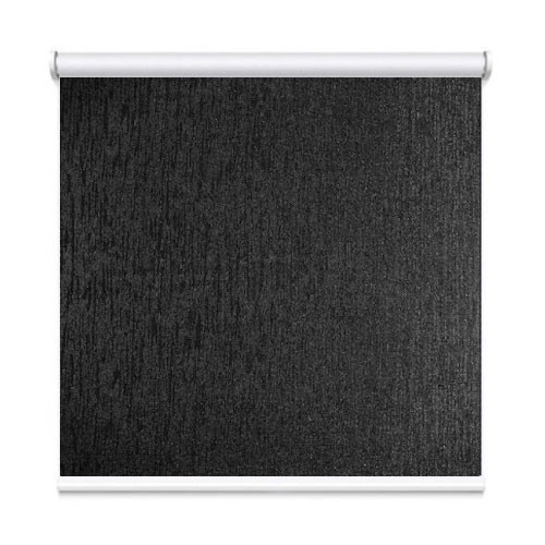 Black Houston Coated Blockout Textured Roller Blind