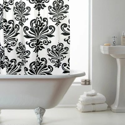 black and white shower curtain