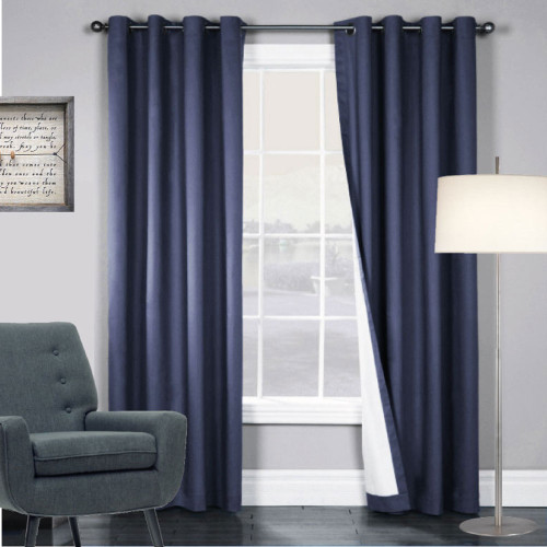 ARIZONA BLOCKOUT EYELET CURTAINS NAVY BLUE | Sold Out!