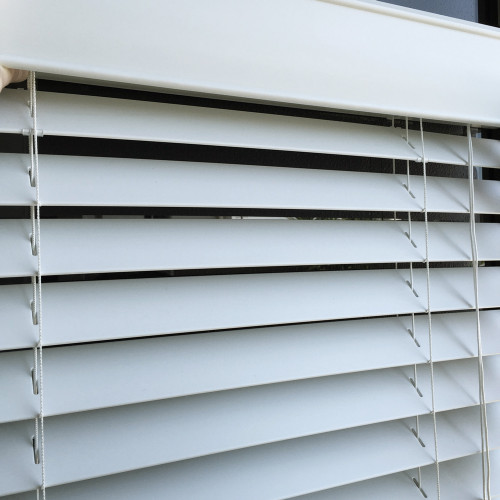Custom Made Timber Style White Venetian Blind