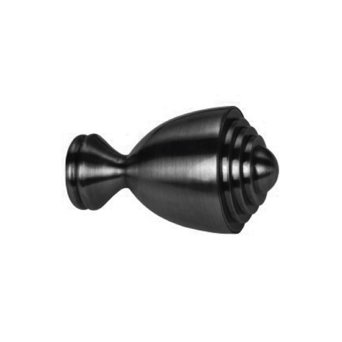Curtain Rod Finial Urn Shape Matt Black