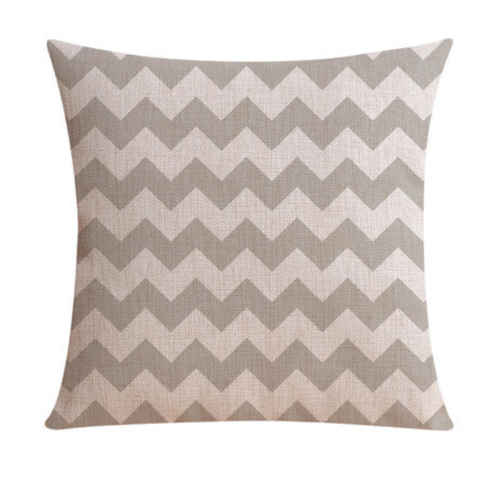 Grey and Linen Zig Zag cushion cover