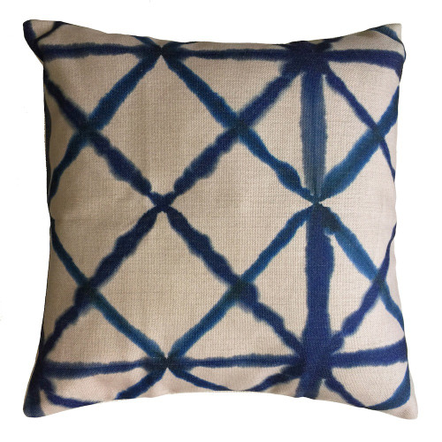 Shibori Indigo Diamond Cushion Cover 45cm x 45cm | Sold Out!