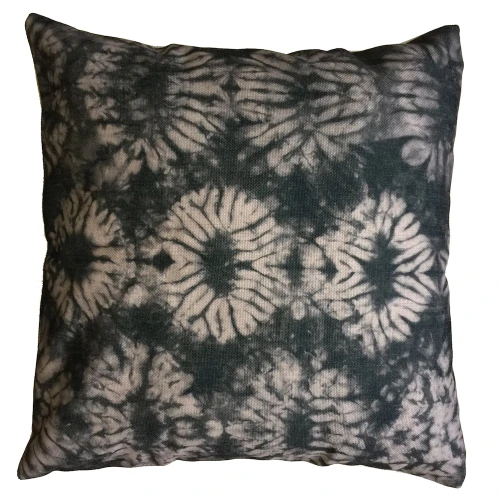 Shibori Graphite Knots Cushion Cover