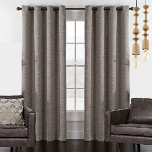 Utah Blockout Eyelet Curtain Panel | Brown