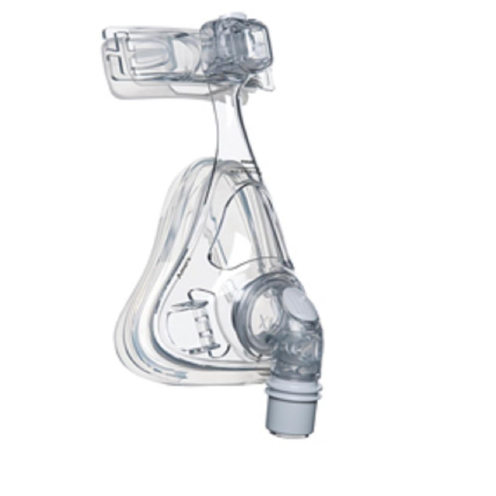 Philips Respironics Amara Full Face, transparent full face CPAP mask with headgear connection and cushion designed for sleep apnea therapy.