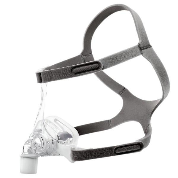 Philips Respironics Pico Nasal Interface, medical respiratory device in gray with adjustable straps and transparent nasal cushion.