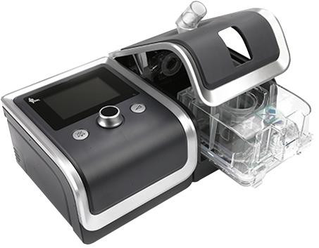 BMC Luna CPAP System, advanced medical device with digital display, control buttons, and integrated humidifier for sleep apnea therapy.
