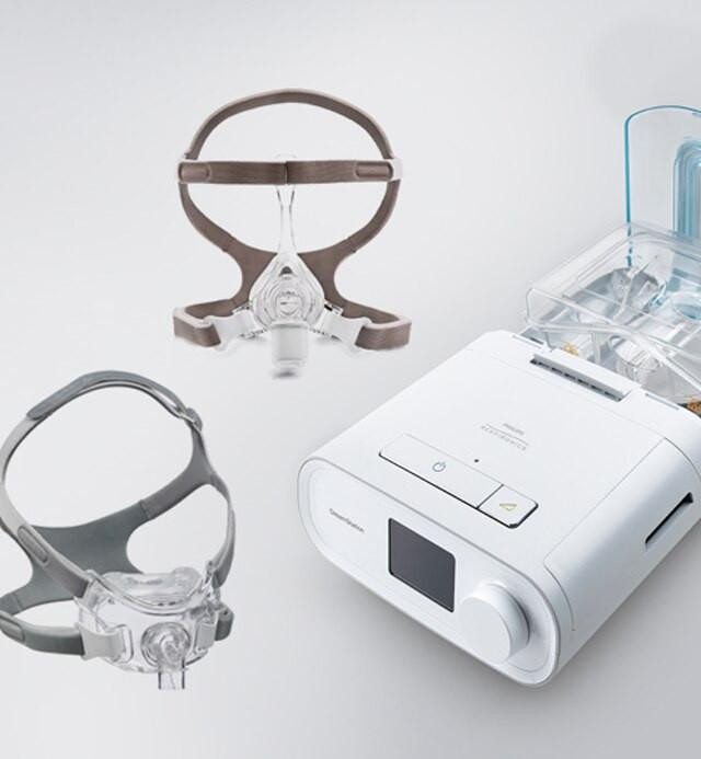 Philips Respironics Philips DreamStation Pro Mask CPAP Package, medical sleep apnea therapy device with nasal masks and accessories.