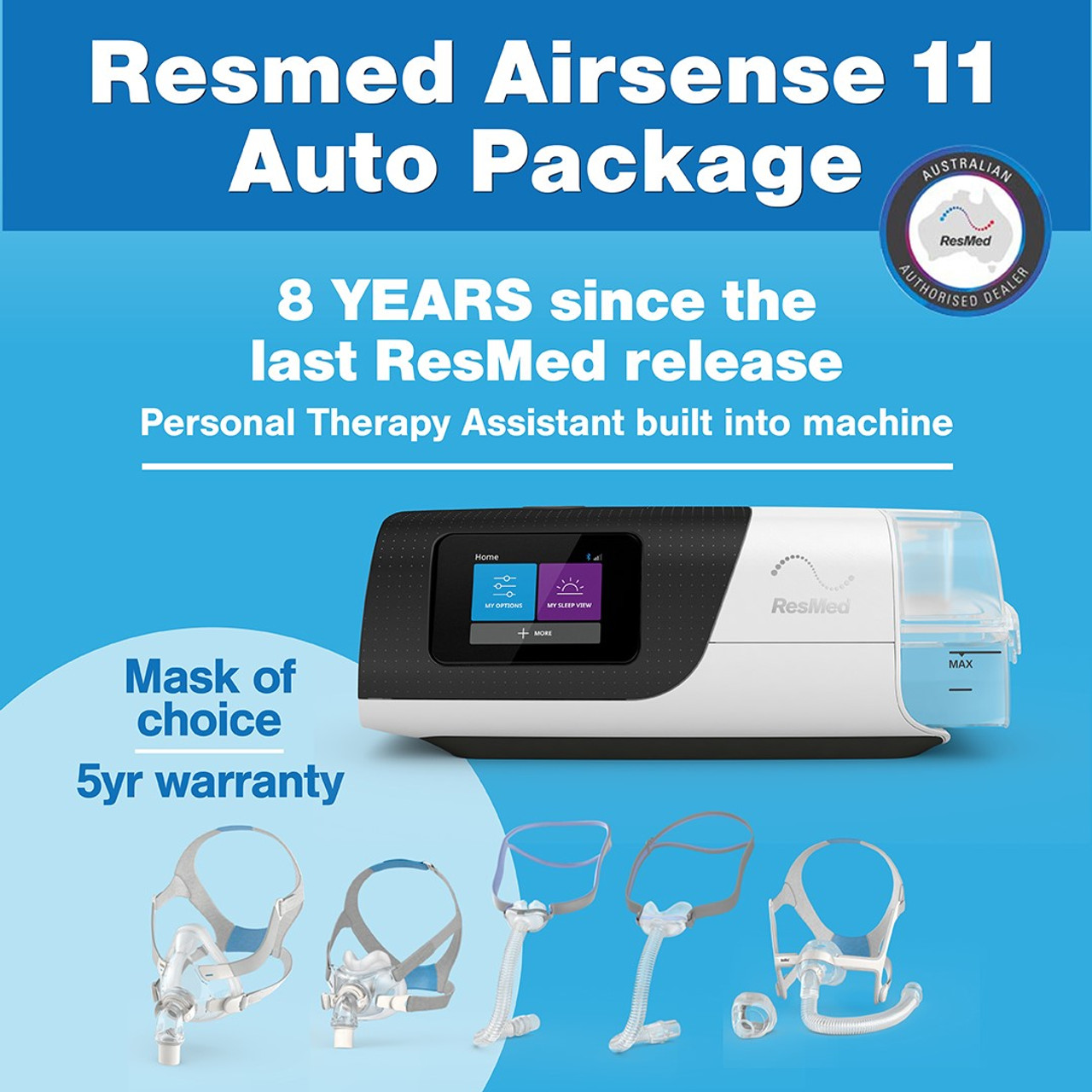 Resmed Airsense 11 Auto Machine and Mask + $100 Gift Card