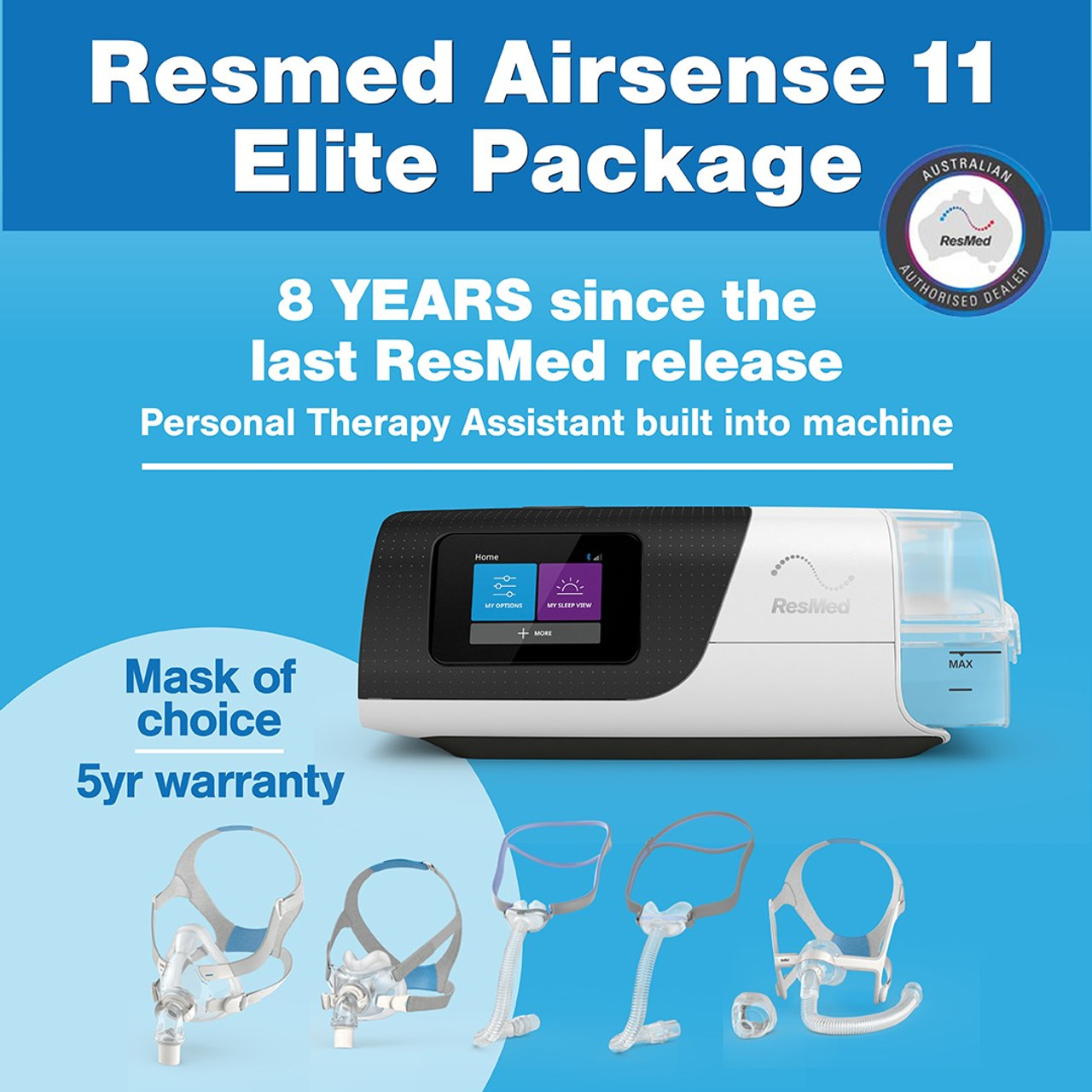 ResMed AirSense 11 Elite Machine and Mask + $100 Gift Card