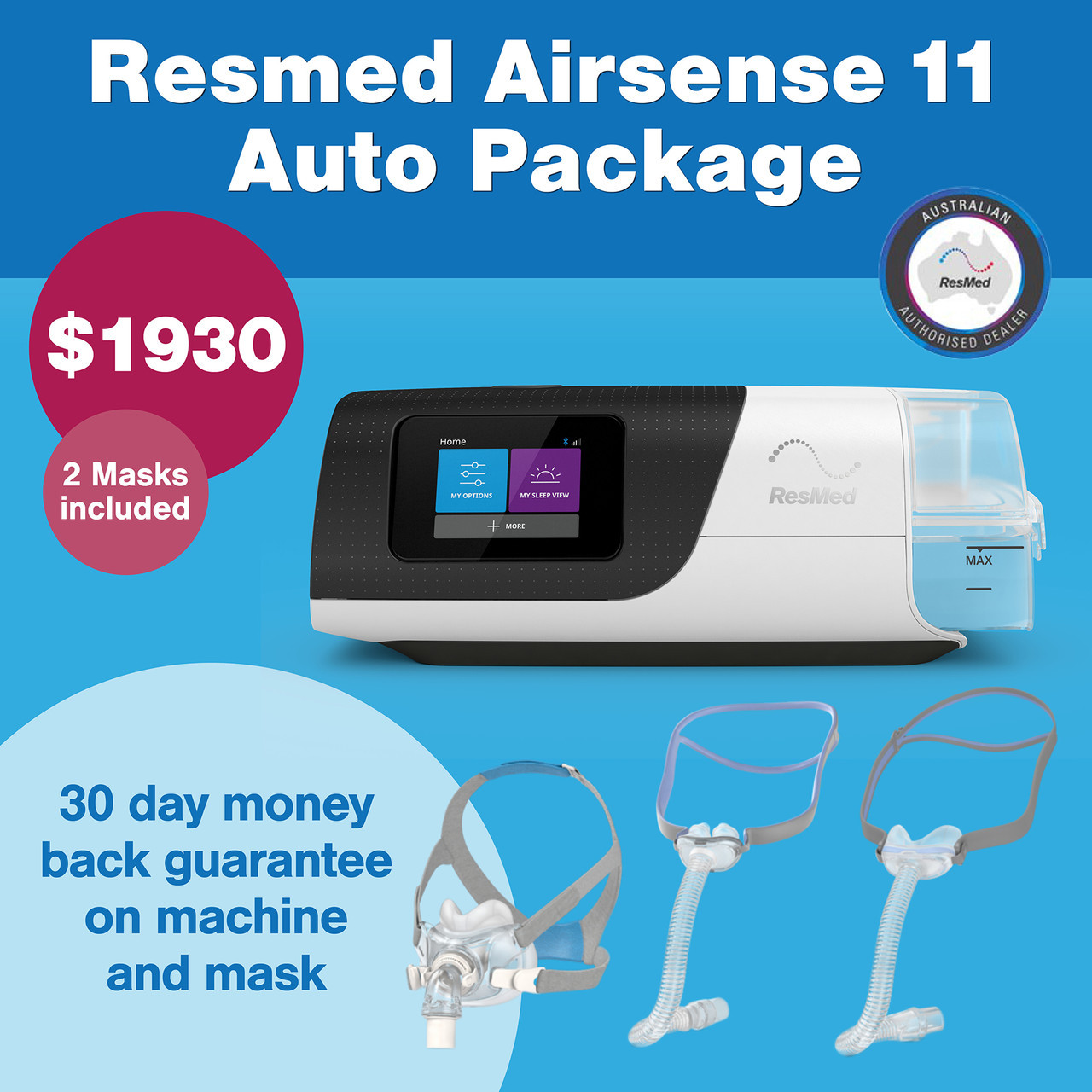 Resmed Airsense 11 Auto Machine and Mask Resmed Airsense 11 Auto Machine and Mask