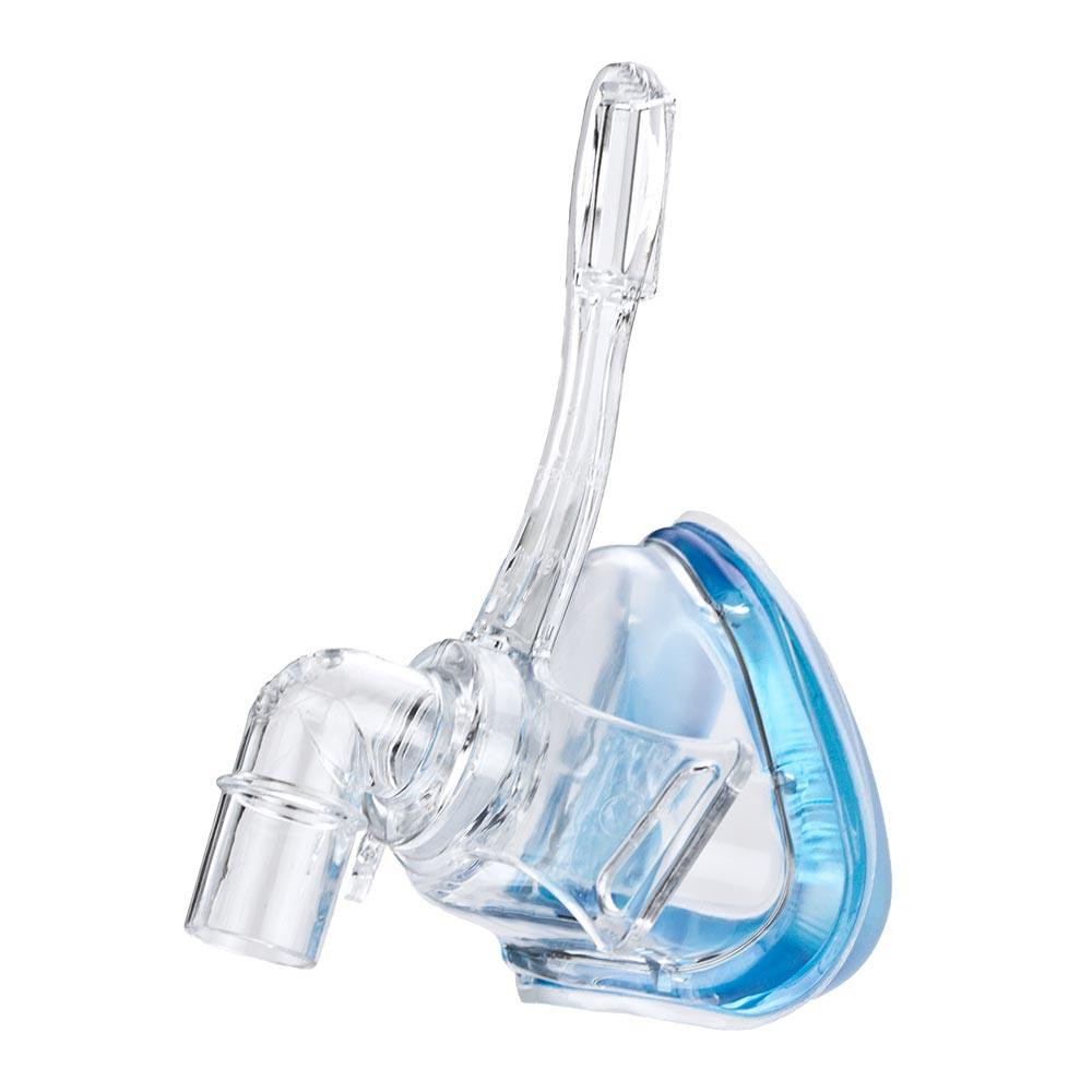 Sleepnet MiniMe 2 pediatric Nasal Mask, transparent and blue pediatric nasal mask for sleep apnea therapy.
