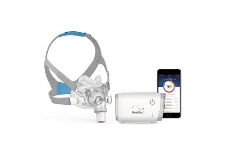 ResMed AirMini - F30 Starter kit + Deluxe Bag, portable CPAP therapy device with headgear, compact machine, and smartphone app for sleep apnea treatment