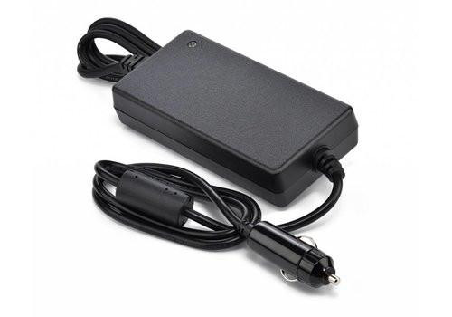 Philips Respironics SimplyGo Mini DC Power Supply, a black rectangular power adapter with a cord and cigarette lighter plug for portable oxygen concentrator.