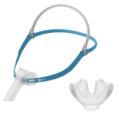 Fisher and Paykel Healthcare Fisher and Paykel Nova Micro Pillows Mask, medical CPAP mask with adjustable headgear and nasal pillows attachment.