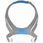 ResMed AirFit™ F30 Mask Headgear, adjustable headgear with soft straps and a strap at the back for a secure fit, designed for sleep apnea therapy.