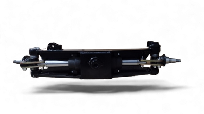 REMAN TOYOTA FORKLIFT 8FDU30 COMPLETE STEER AXLE ASSEMBLY W/ CYLINDER (SPINDLE TO SPINDLE) (SYNC STEERING) - TY43140U350071