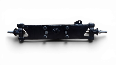 REMAN TOYOTA FORKLIFT 8FGU30 COMPLETE STEER AXLE ASSEMBLY W/ CYLINDER (SPINDLE TO SPINDLE) - TY43110U350271