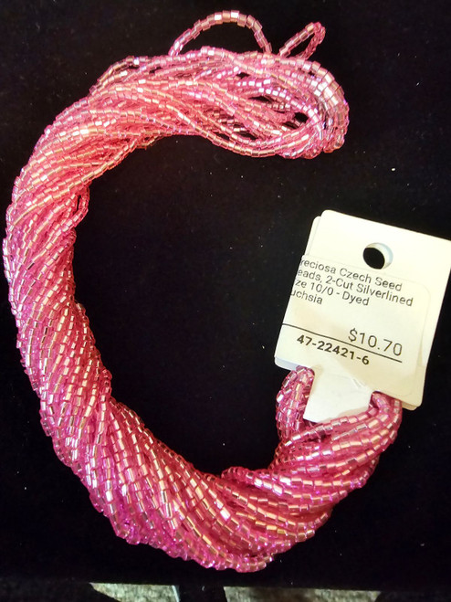 Silverlined Dyed Fushia 2 Cut 10/0