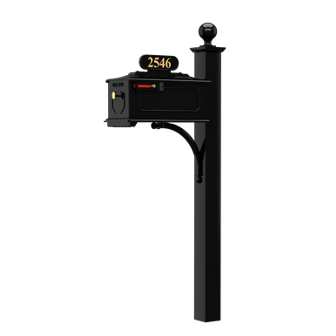 Emerson Hall Custom Mailbox System (Estate Mailbox, 2" Gold Vinyl