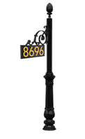 Holly Bluffs - Custom Address Marker (3" Charleston Address Marker with 4" Gold TNR Numbers and Corinthian Base) Holly Bluffs - Custom Address Marker (3" Charleston Address Marker with 4" Gold TNR Numbers and Corinthian Base)